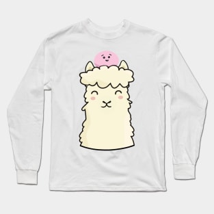 Mochi on Llama Head Long Sleeve T-Shirt